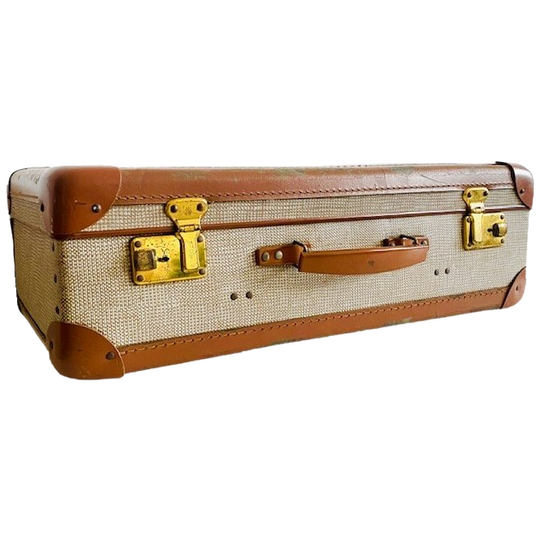 Vintage Koffer Brocante Beige Leder 1