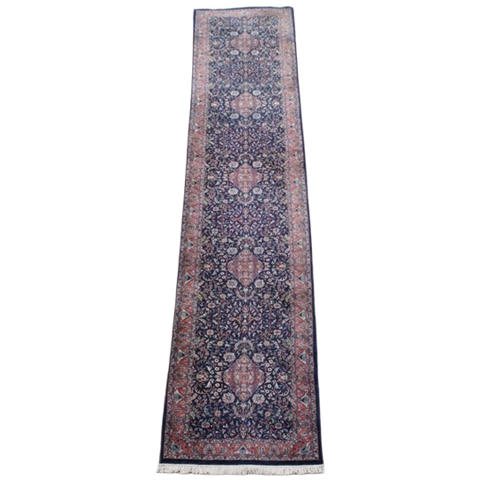Geweldige, Grote En Dikke, 6 Meter Lange Vintage Oosterse Loper Met Voornamelijk Blauw 1