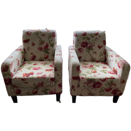 2 Gebloemde Fauteuils 1