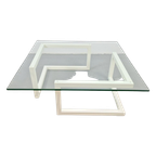 Modern Lourens Fisher Minnimalist Duo Salontafel Glas Wit thumbnail 1