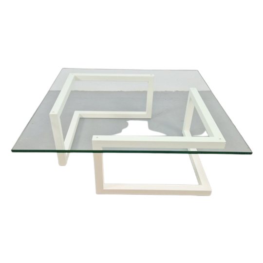 Modern Lourens Fisher Minnimalist Duo Salontafel Glas Wit 1