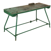 Unieke Groene Industriële Werkbank Werktafel Hout Metaal 160Cm