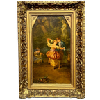 Antiek Schilderij "dans". thumbnail 1