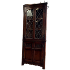 Vintage Houten Hoekkast./ Vitrinekast thumbnail 1