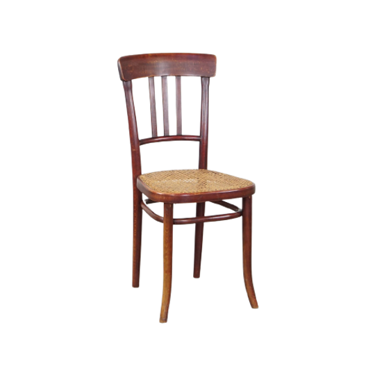 Originele Vintage Thonet Design Bistro Stoel Met Gematte Zitting 1