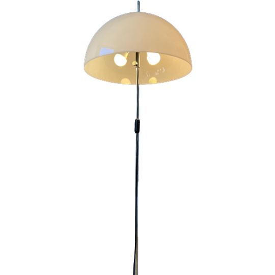 Vintage Dijkstra Mushroom Vloerlamp Met Kap Van Wit Acrylglas 1