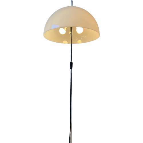 Vintage Dijkstra Mushroom Vloerlamp Met Kap Van Wit Acrylglas
