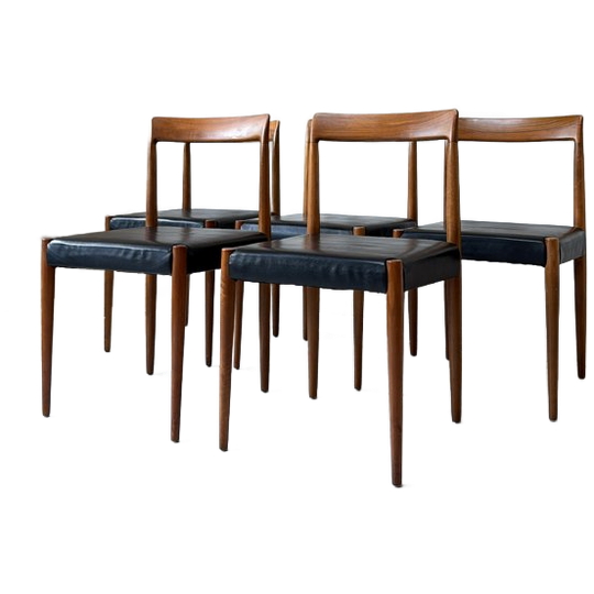 Vijf Vintage Lübke Stoelen Van Hout Met Skai Leer 1