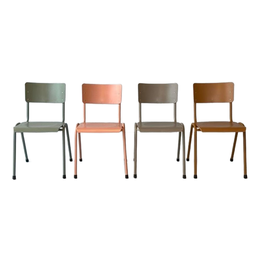 Retro Eetkamerstoelen Nieuw Roze Taupe Okerbruin 1