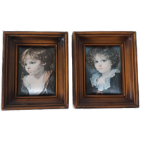 * 2 Retro Schilderijtjes Met Bekende Prentjes Op Zijde