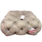 Showroommodel: Engelse Chesterfield Hocker/ Voetenbank Buttoned Grijs thumbnail 1