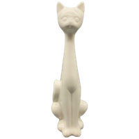 Longneck Kat Wit Keramiek 80´s