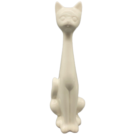 Longneck Kat Wit Keramiek 80´s 1