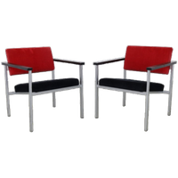 2x Minimalistische Fauteuil Compact Model, 1960s