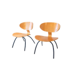 2 X Vintage Plywood Fauteuil Stoel Design Jaren 80 Ikea thumbnail 1