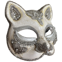 Venetian Silver Macramé 🏵 Cat Mask