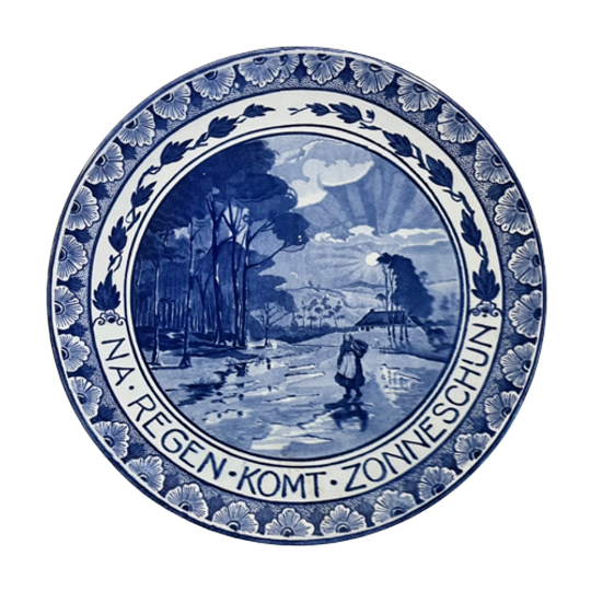 Wandbord Delfs Blauw Met Nl Spreuk 1