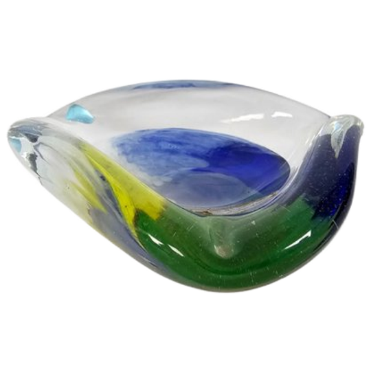 Glas Galerie - Helder Glas - Blauw - Geel - Studio Glas - 80's 1
