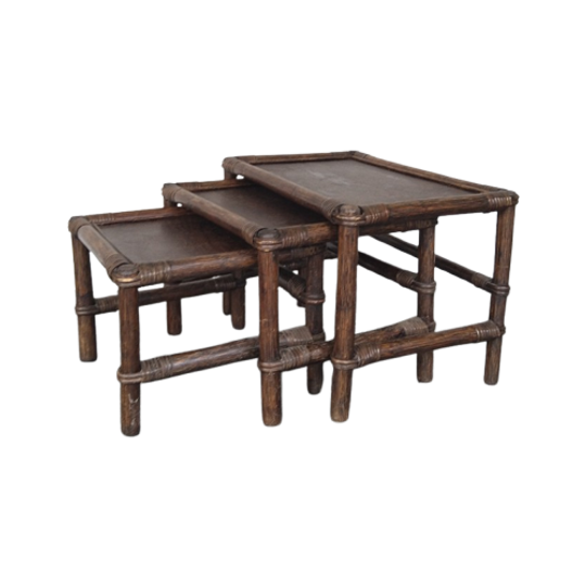 Manou Bijzettafels ( 3 Stuks ) Jaren '70 1