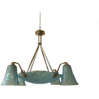 Lamp Hanglamp Art Deco 1930 Degué Gesigneerd Frans