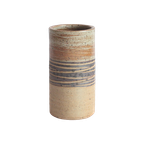 Cylindrical Ceramic Vase With Earthy Color Tones By Tue Poulsen, Denmark 1970S. thumbnail 1