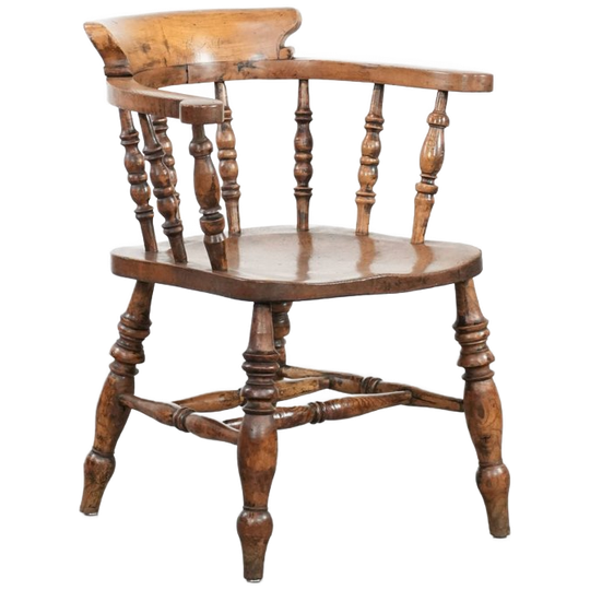 Prachtige Antieke Engelse Captainchair/ Bijzetstoel/ Bureaustoel Uit Begin 19e Eeuw 1