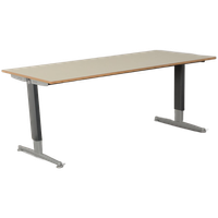Aspa Bureau, Gebroken Wit Blad, 180 X 80 Cm, Hoogte Instelbaar Onderstel