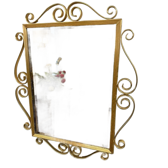 Vintage Gouden Siergelijke Spiegel / Wandspiegel 1