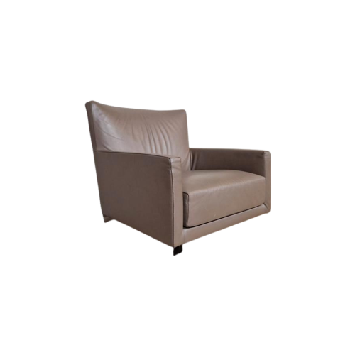 Montis Impala Draaifauteuil - Taupe - Bruin - Leder - Design