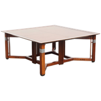 Prachtige, Grote En Luxe Vierkante Art Deco Salontafel Van Schuitema Uit De Decoforma Serie