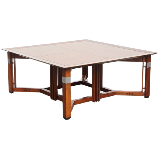 Prachtige, Grote En Luxe Vierkante Art Deco Salontafel Van Schuitema Uit De Decoforma Serie 1