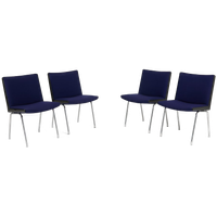Set Of 4 Danish Modern ‘airport’ Chairs By Hans J. Wegner