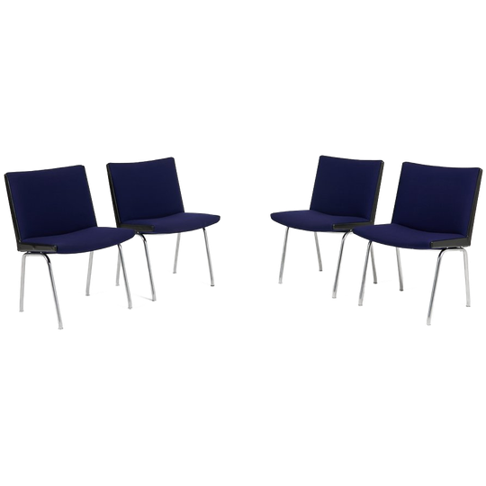 Set Of 4 Danish Modern ‘airport’ Chairs By Hans J. Wegner 1