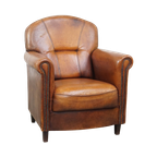 Mooie En Comfortabele Karakteristieke Schapenleren Fauteuil/Armchair Met Een Prachtig Patina thumbnail 1