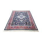 Handgeknoopt Perzisch Kashan Vloerkleed 195X290Cm - Vintage Wol Tapijt - Donkerblauw Rood - Relving thumbnail 1