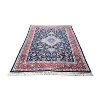 Handgeknoopt Perzisch Kashan Vloerkleed 195X290Cm - Vintage Wol Tapijt - Donkerblauw Rood - Relving