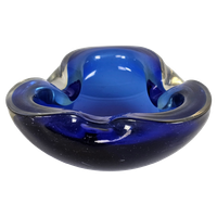 Murano - Murano Sommerso - Asbak - Schaal - Cobalt Blauw - 1960'S