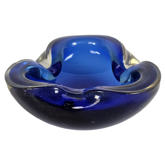 Murano - Murano Sommerso - Asbak - Schaal - Cobalt Blauw - 1960's 1