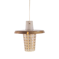 Vintage Glazen Hanglamp Koper Glas Mid Century ‘60 Denmark