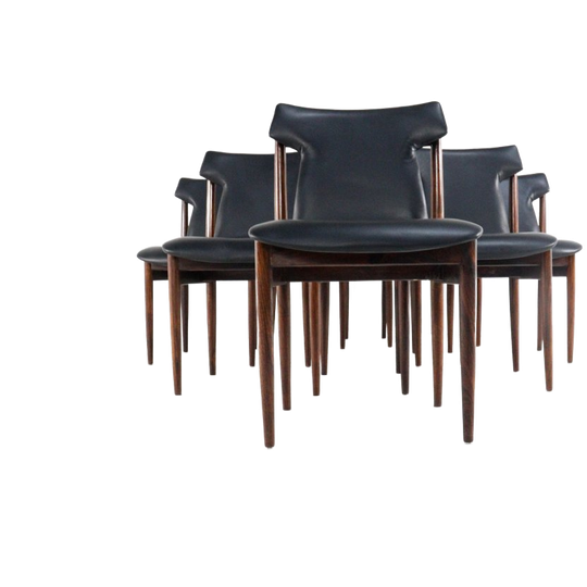 Set 8 Inger Klingenberg Voor Fristho Franeker Stoelen Vintage Reupholstered 1