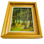 Vintage Olieverf Schilderijtje Bomen thumbnail 1