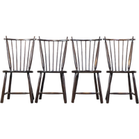 Set Van 4 Vintage Houten De Ster Gelderland Design Spijlen Stoelen