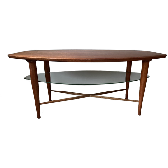 Vintage Mid- Century Modern Deense Jaren '60 Teakhouten Salontafel / Koffietafel 1