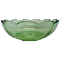 Vintage Groen Glazen Salade Schaal