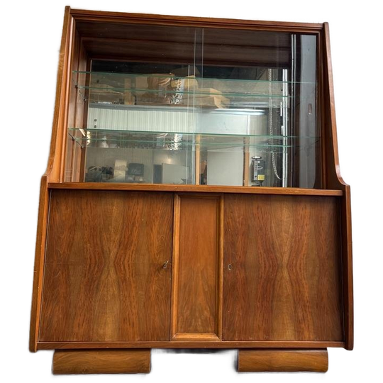 Vintage Houten Vitrinekast / Kast / Etagere 1