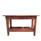 Donker Teakhouten Sidetable, Wandtafel, Console Afm. 120x40cm En 74cm Hoog thumbnail 1