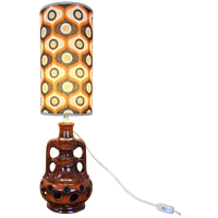 Vintage Keramieken Fat Lava Tafellamp (70s) Scheurich West Germany Lamp (jaren 70) Patroon Kap