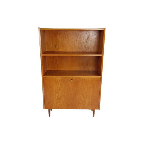 Vintage Deens Teak Kastje | Secretaire Boekenkast