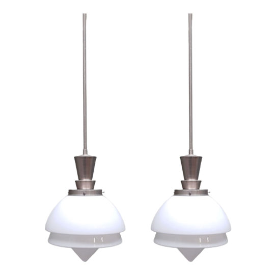 Art Deco Stijl Hanglamp Naar Ontwerp Van Gispen En Uitgevoerd Door <<<brand>>>, Eind 20e Eeuw. 1