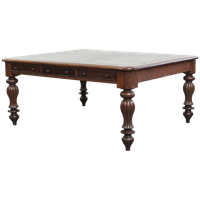 Grote, Unieke En Antieke Victoriaanse Engelse Eikenhouten Schrijftafel / Partner Desk
